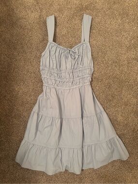 Aritzia Light Blue Tiered Sundress with Smocked Bodice